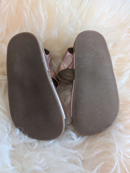 Rose Gold "Birkenstock" style Sandals - 6T, Shoes 6 (Walkers:12-24 mth)