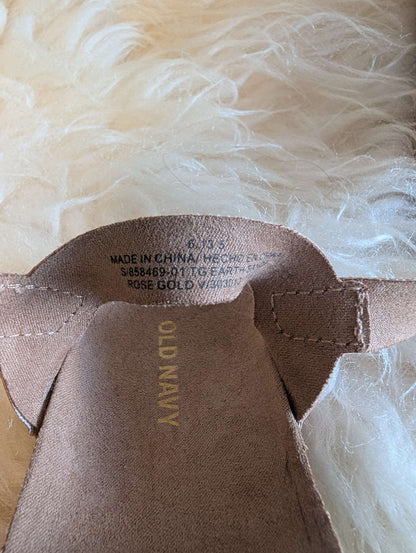 Rose Gold "Birkenstock" style Sandals - 6T, Shoes 6 (Walkers:12-24 mth)