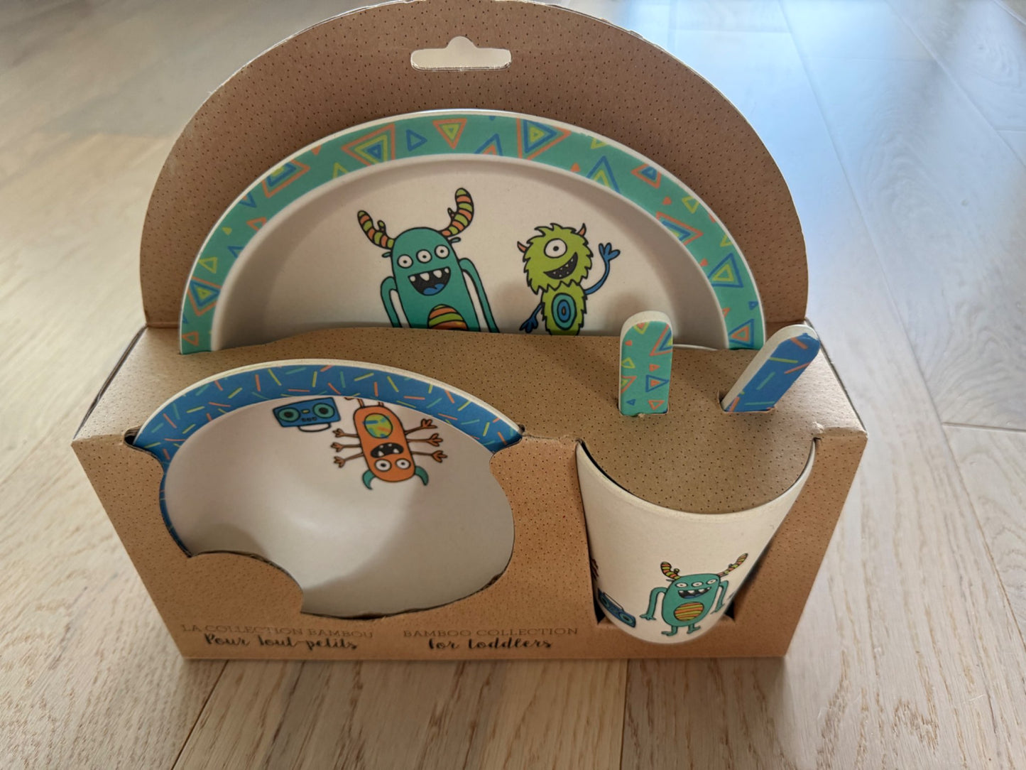 Simons bamboo toddler dining set, NWT