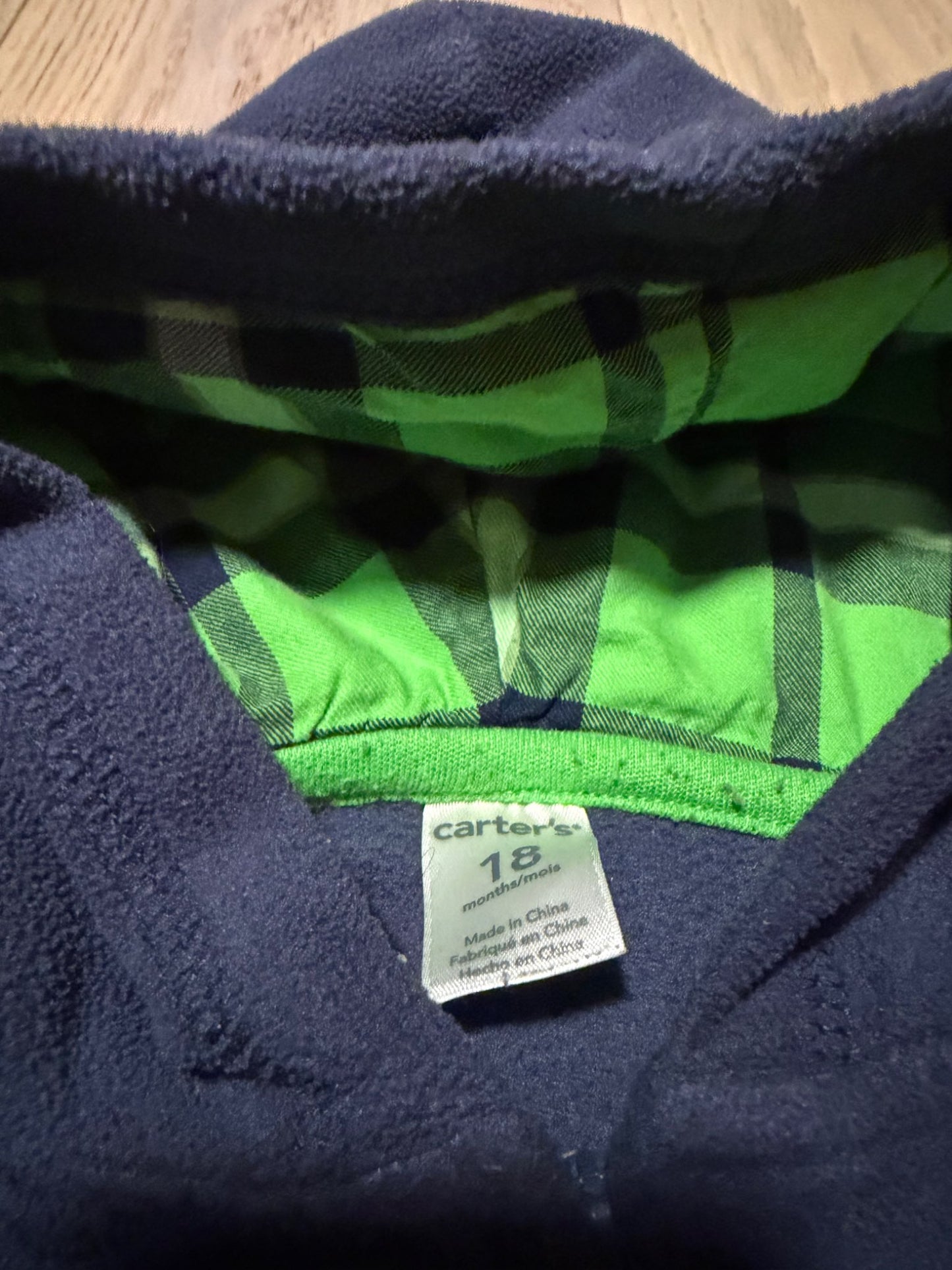 Carters Zipper Hoodie - 18M, Kids 18 Month (12-18M)