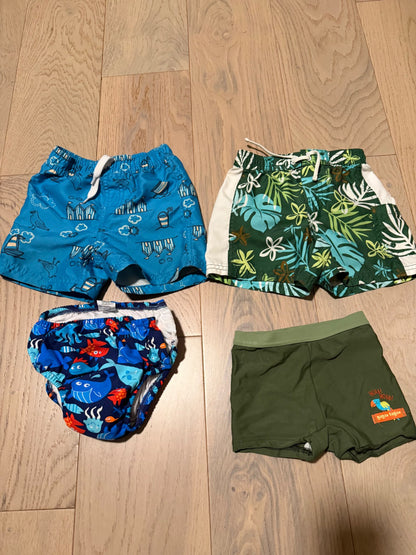 Boys swim bottoms 6-12M - set of 4, Kids 9 Month (6-9M)