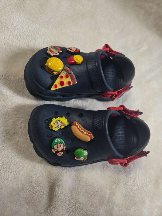 Crocs-Navy size 10, adjustable strap (Retails $30), Shoes 10 (Toddler:2-4yr)