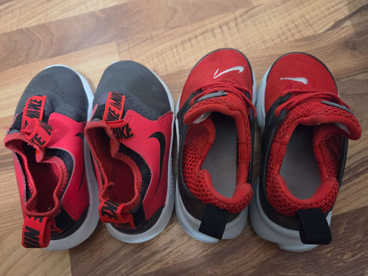 2 Nike red slip-on shoes size 10, RSP ($28 and $120), Shoes 10 (Toddler:2-4yr)