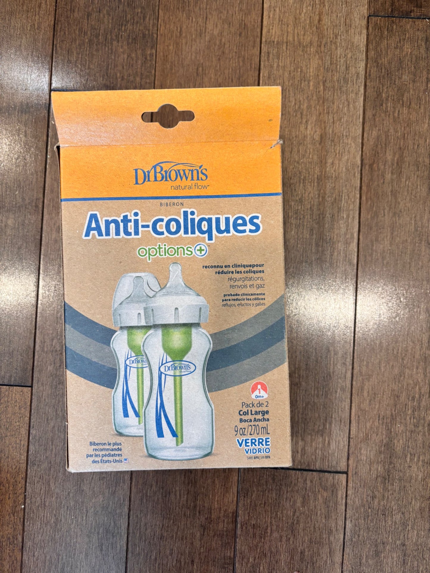 Dr Brown’s Glass wide neck bottles. New in box