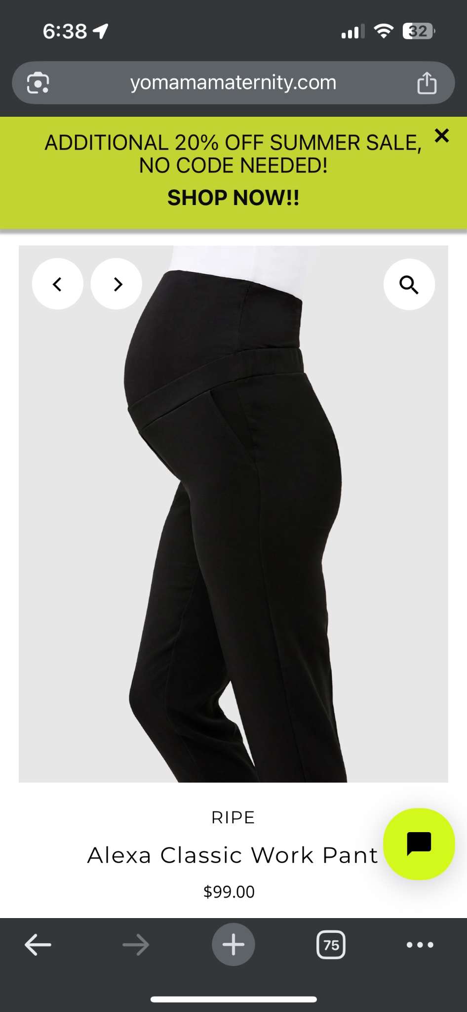 Ripe Brand - Alexa - Maternity Dress Pants - Size Small, Maternity S (4-6)