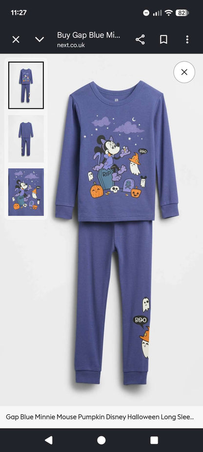 BNWT 6T Disney Gap Organic Cotton Halloween PJs MSRP $44.99, Kids 6/6X