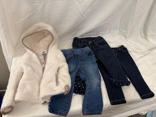 Old Navy Fleece Top and baby Gap Jeans Bundle, Kids 18 Month (12-18M)