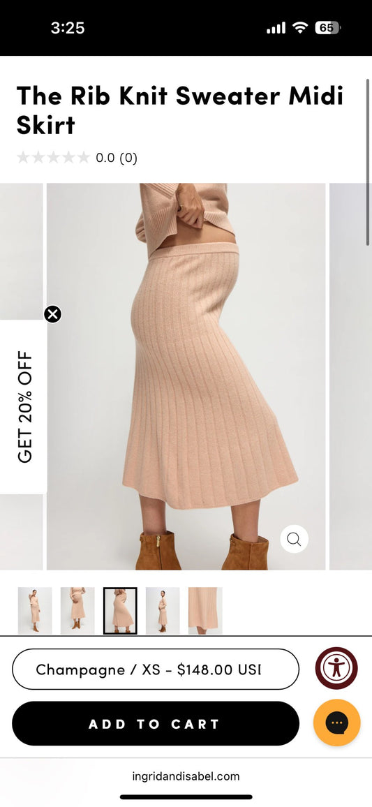 Ingrid & Isabel Maternity Sweater & Midi Skirt , Maternity M (8-10)