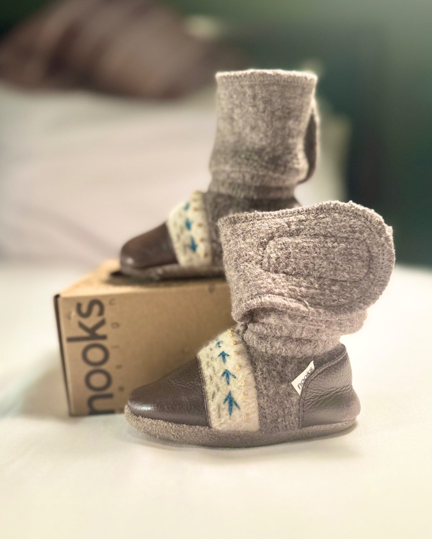 Nooks Caribou Felted Wool Booties, Shoes 4 (Baby: 0-12 mth)