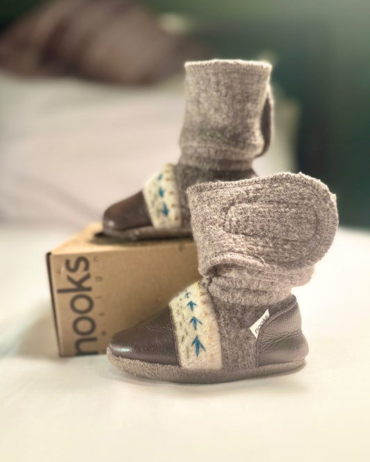 Nooks Caribou Felted Wool Booties, Shoes 4 (Baby: 0-12 mth)