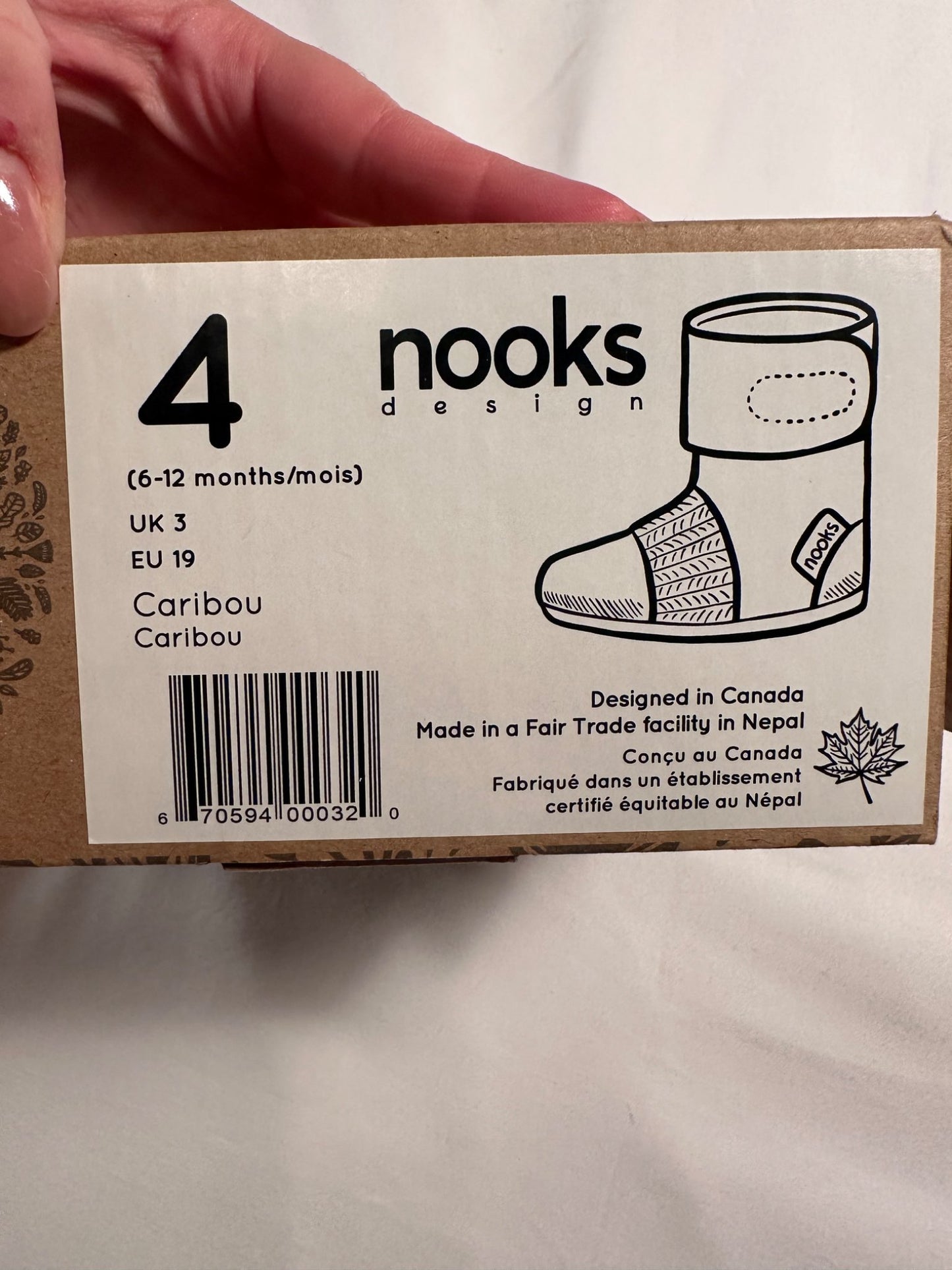 Nooks Caribou Felted Wool Booties, Shoes 4 (Baby: 0-12 mth)