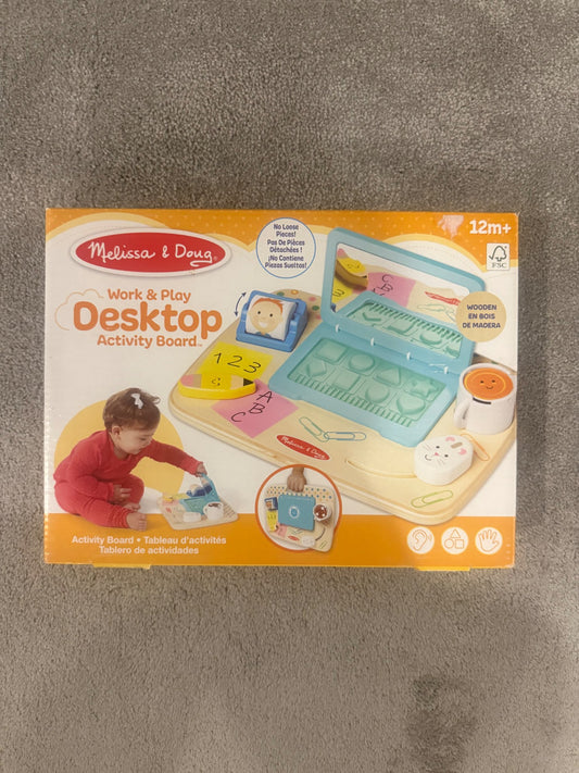 Melissa & Doug Wooden Work & Play Desktop Activity Board NEW