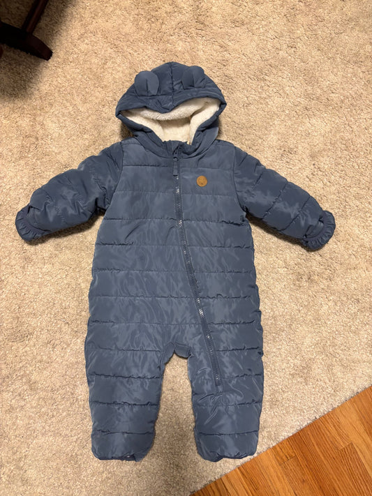 Blue H&M bear snowsuit 4-6 months, Kids 6 Month (3-6M)