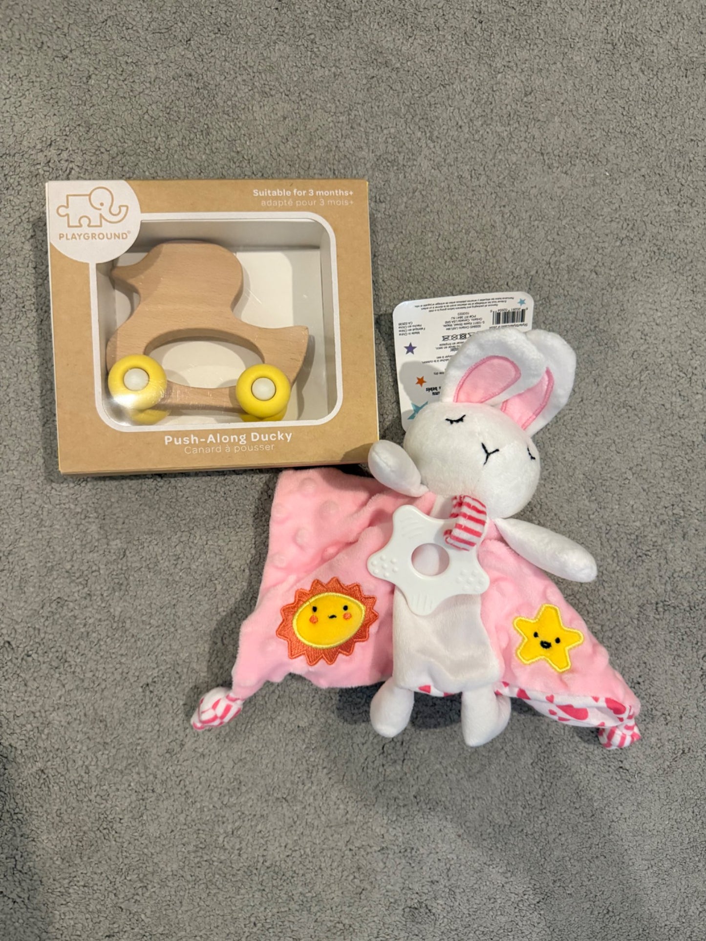 Playground Wooden Rolling car and lovey NEW