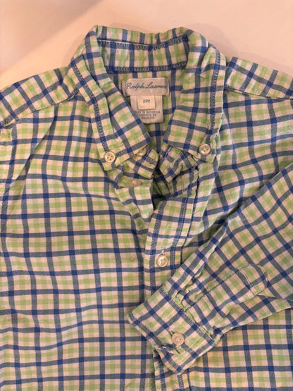 Plaid Green Ralph Lauren Shirt 24 months, Kids 24 Month (18-24M)