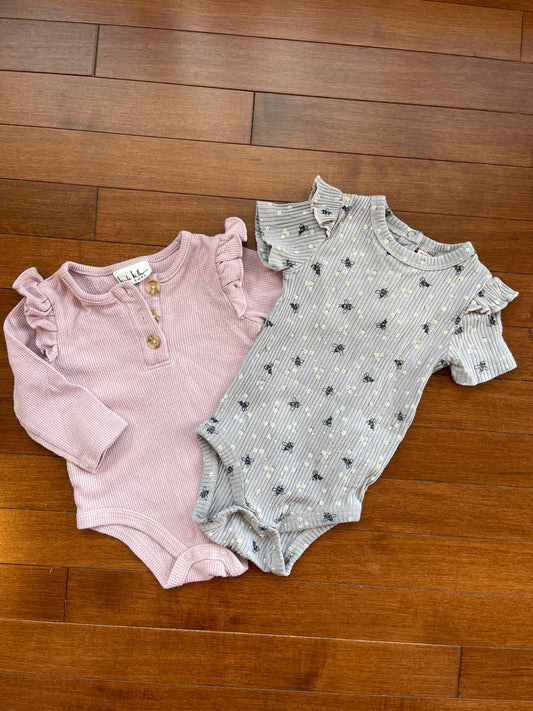 Ruffle Shoulder Onesies, Kids 9 Month (6-9M)