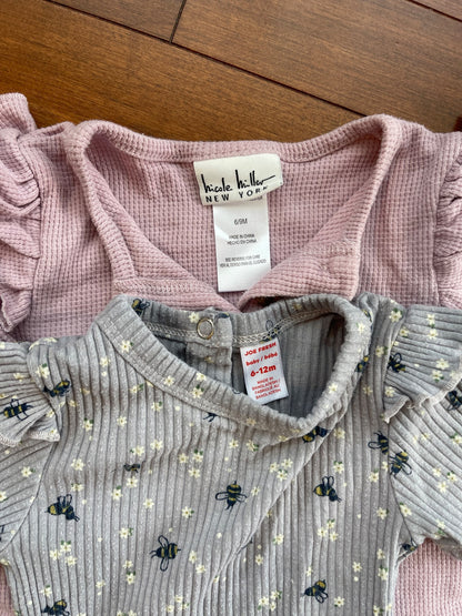 Ruffle Shoulder Onesies, Kids 9 Month (6-9M)