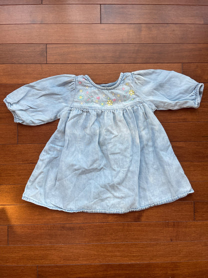 Embroidered Denim Dress, Kids 9 Month (6-9M)
