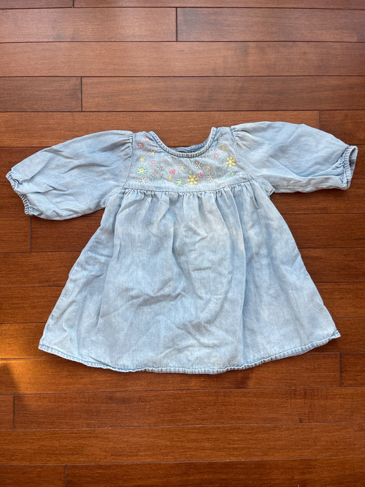 Embroidered Denim Dress, Kids 9 Month (6-9M)