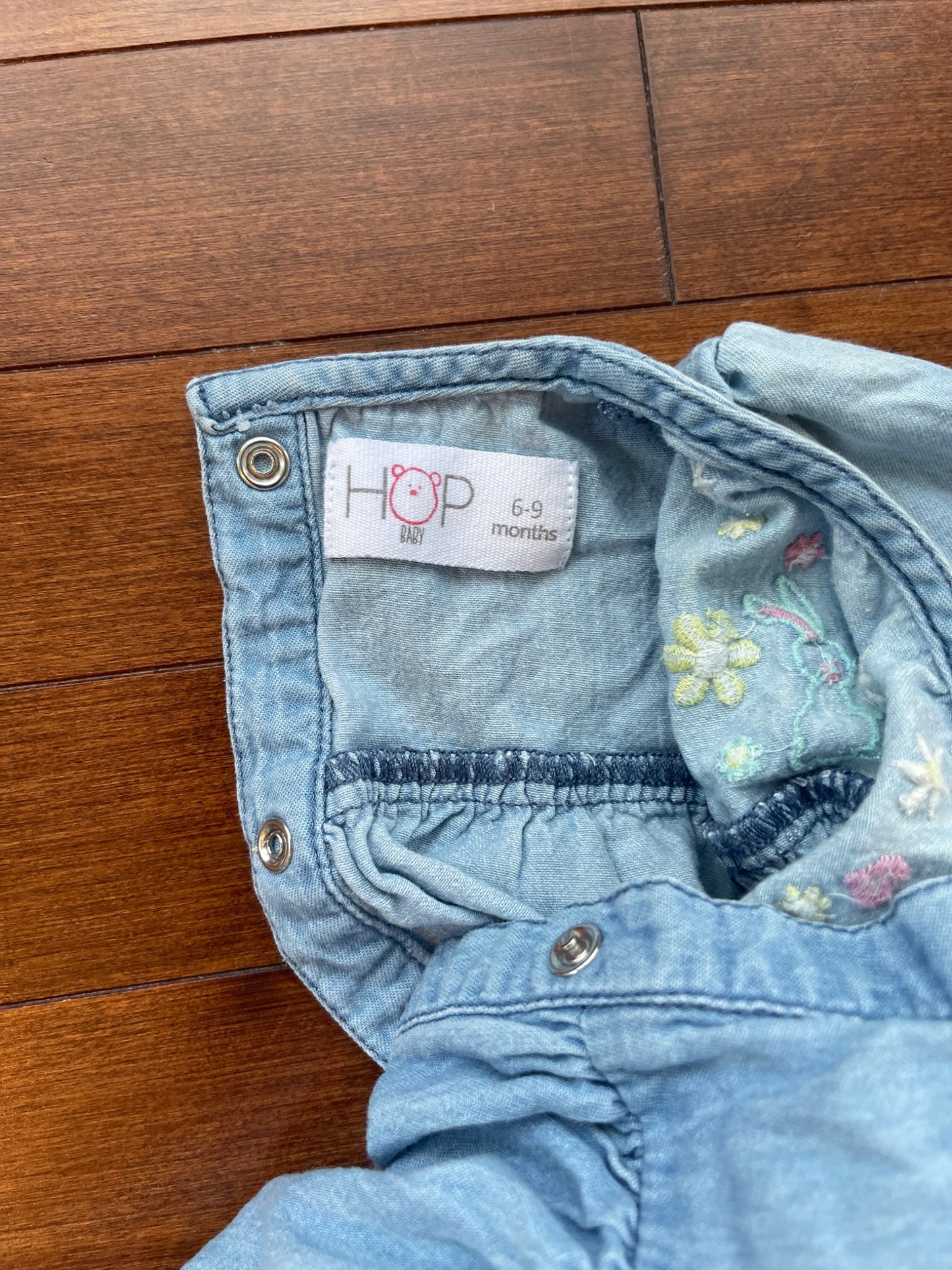 Embroidered Denim Dress, Kids 9 Month (6-9M)