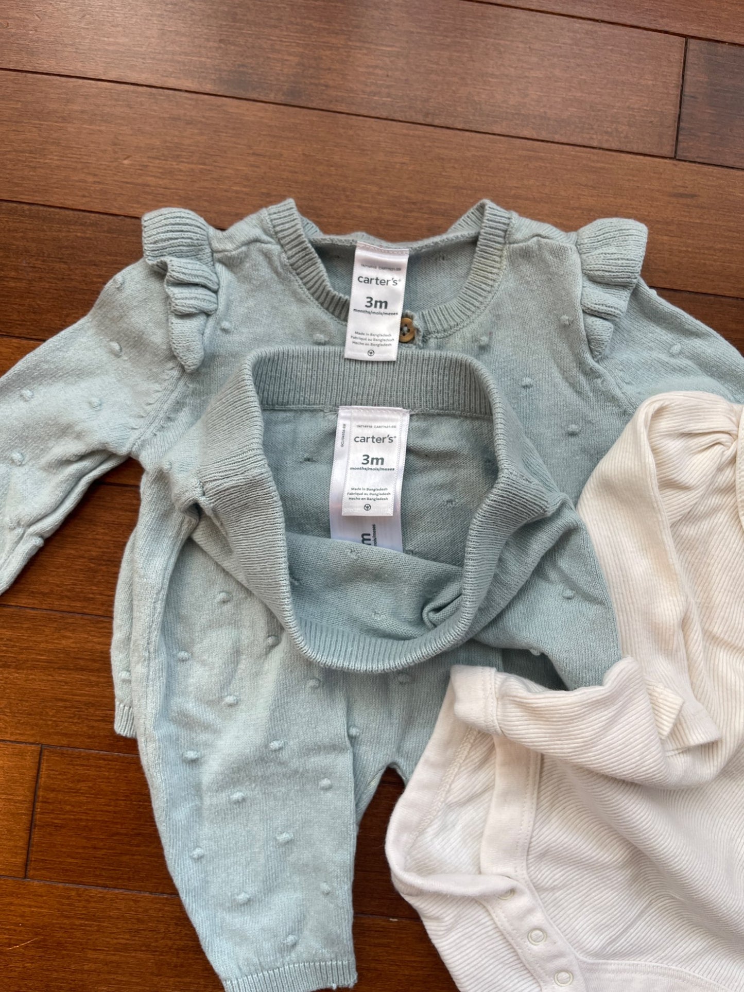 Blue Knit Sweater Set, Kids 3 Month (0-3M)