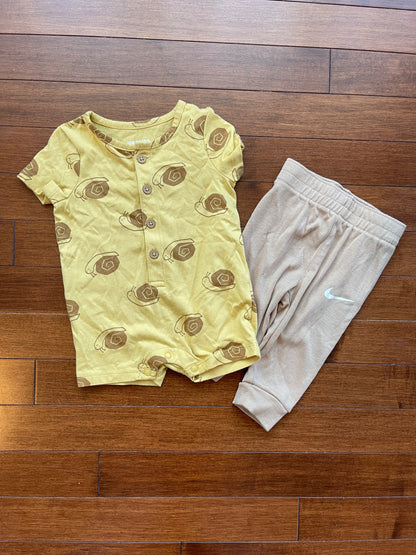 Nike Pant and Snail Romper, Kids 3 Month (0-3M)