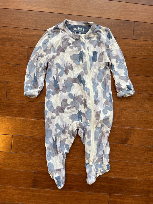 Juddlies Bamboo zippered footie pajamas, Kids 3 Month (0-3M)