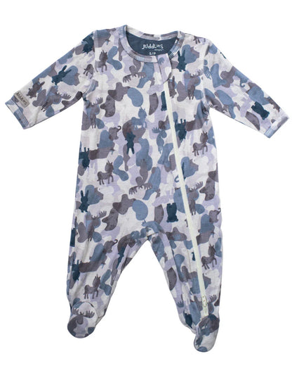 Juddlies Bamboo zippered footie pajamas, Kids 3 Month (0-3M)