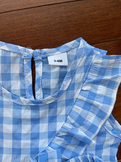Blue Gingham Skirt Set, Kids 6 Month (3-6M)
