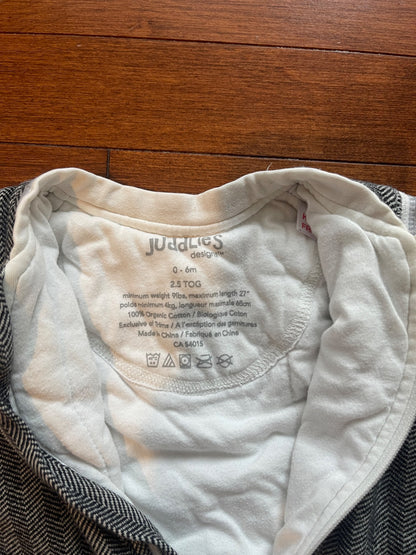 Juddlies 2.5 TOG Grey Harringbone Sleep Sack, 0-6 Months (Small)