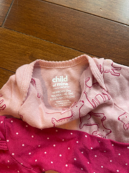 Newborn Onesies and Fuzzy Swaddle Set, 0-3 Months (Newborn)