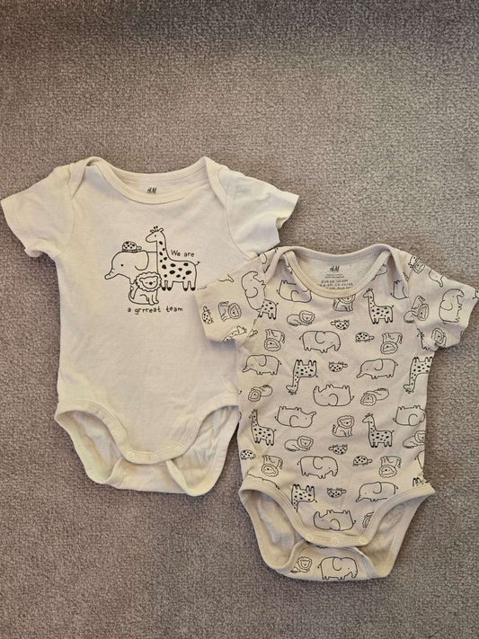 2 piece H&M onesie set, Kids 6 Month (3-6M)