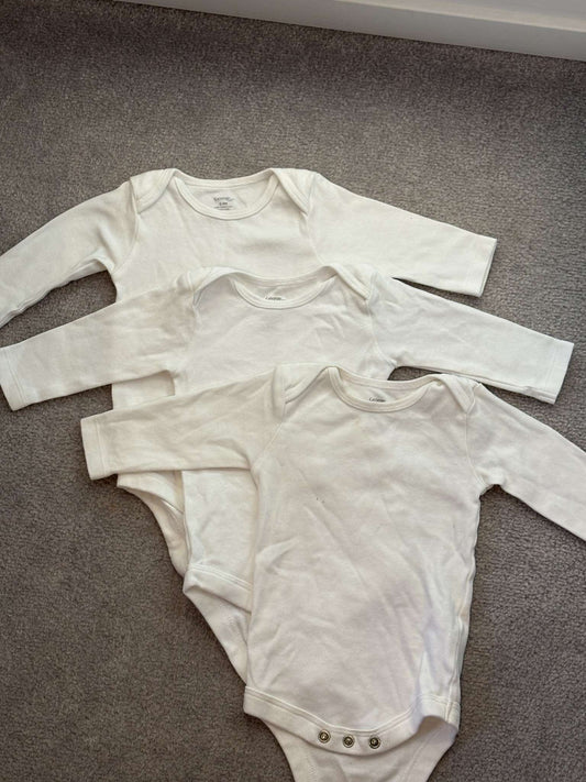 3 piece full sleeves white undershirts, Kids 3 Month (0-3M)