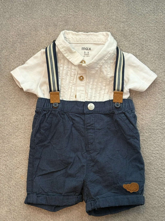 Outfit with suspenders, Kids 6 Month (3-6M)