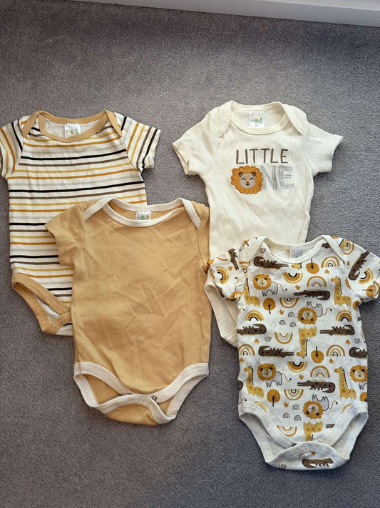 4 piece half sleeves onesies, Kids 9 Month (6-9M)