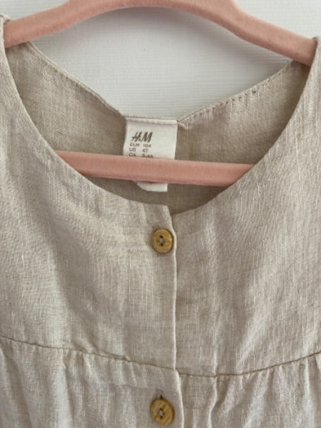 Linen Style Romper (4T) , Kids 4/4T