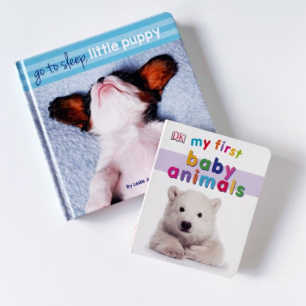 Set of 2 board books: My First Baby Animals & Go to Sleep Little Puppy