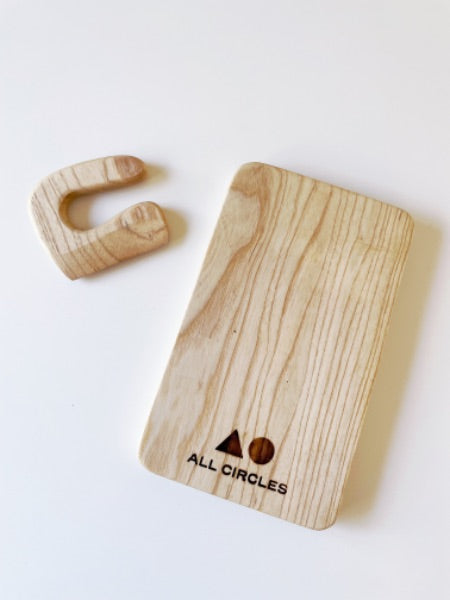 AllCircles Wooden Cutting Board & Hand Cutter for kids