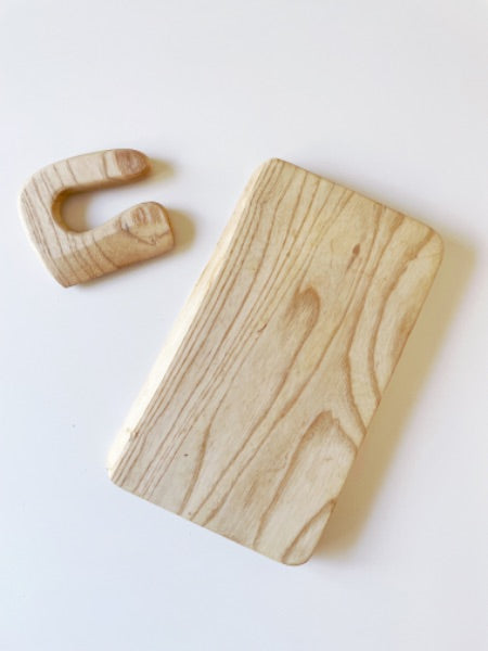 AllCircles Wooden Cutting Board & Hand Cutter for kids