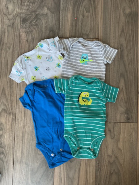 Baby Boy Monster, Dinosaur and Blue Onesies, Kids 3 Month (0-3M)