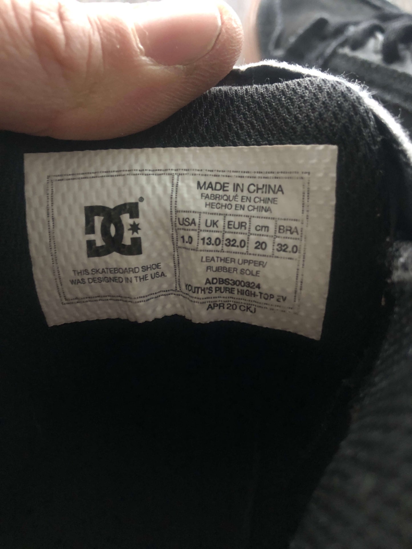 DC Hightops, Shoes 1 (Kids:4-8yr)