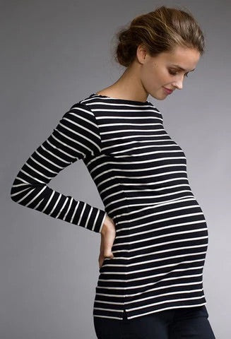 Boob Design Black Stripe Nursing Top, Maternity S (4-6)