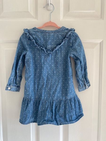 Gap Polka-dot Jean Dress (2T) , Kids 2T