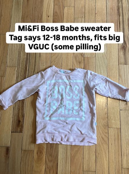 Boss Babe Sweater, Kids 18 Month (12-18M)
