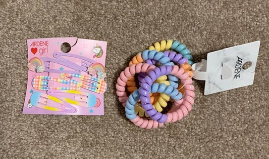 Plastic Colorful Spiral Bracelets and Hair Clips