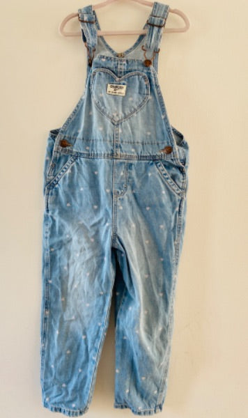 Oshkosh Heart-Print Denim Overalls , Kids 4/4T