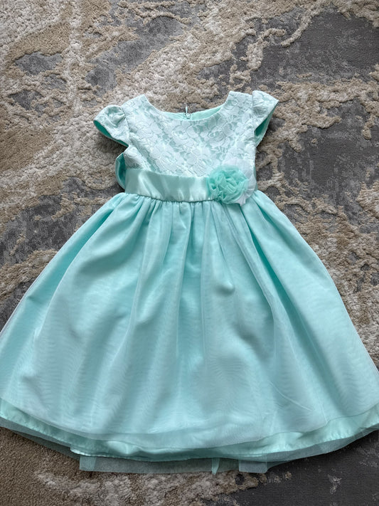 Princess faith size 4 mint/ blue tulle and lace dress, Kids 4/4T