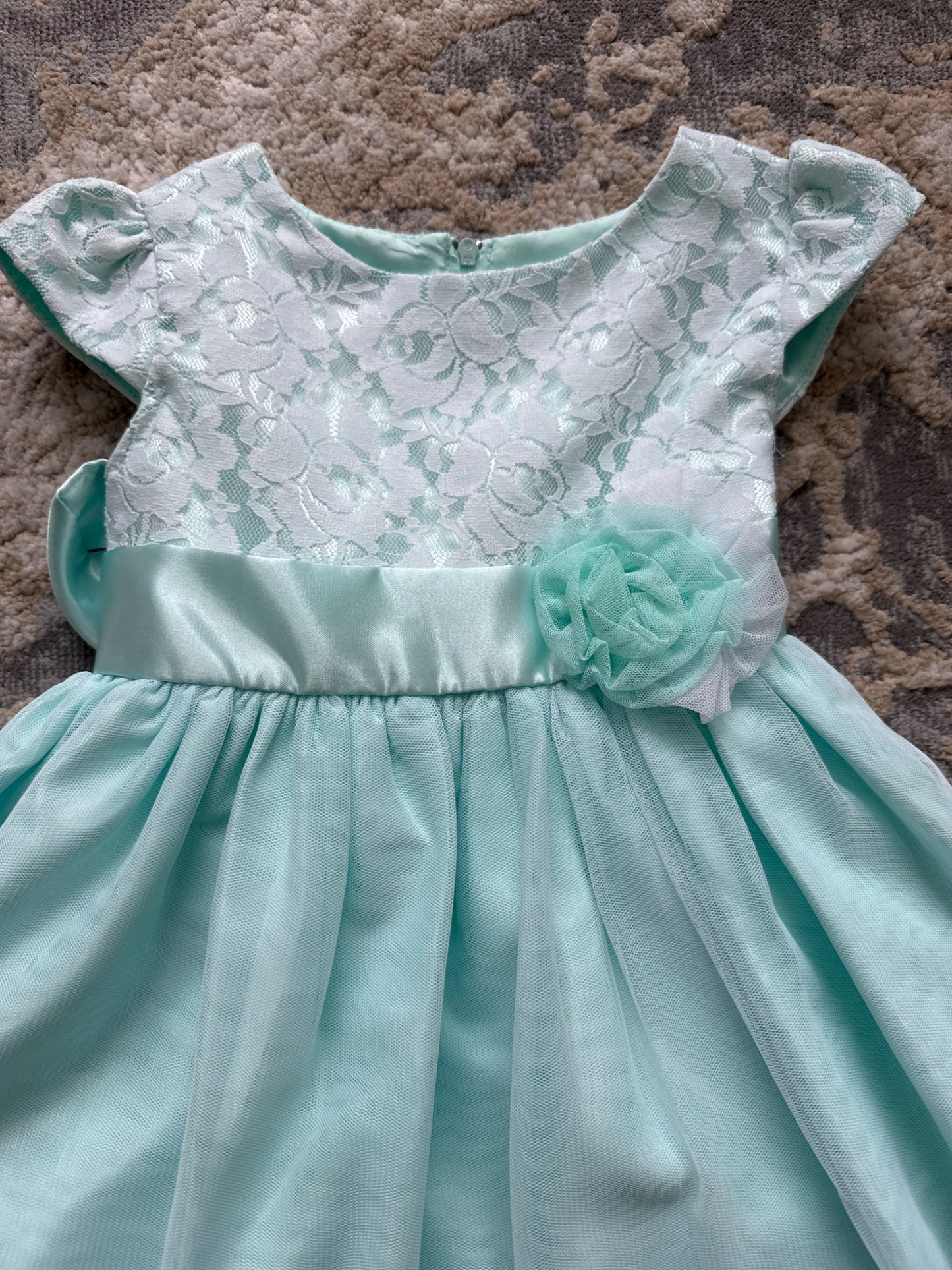 Princess faith size 4 mint/ blue tulle and lace dress, Kids 4/4T