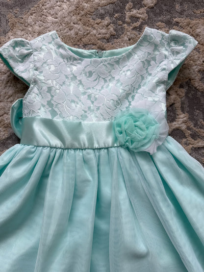 Princess faith size 4 mint/ blue tulle and lace dress, Kids 4/4T