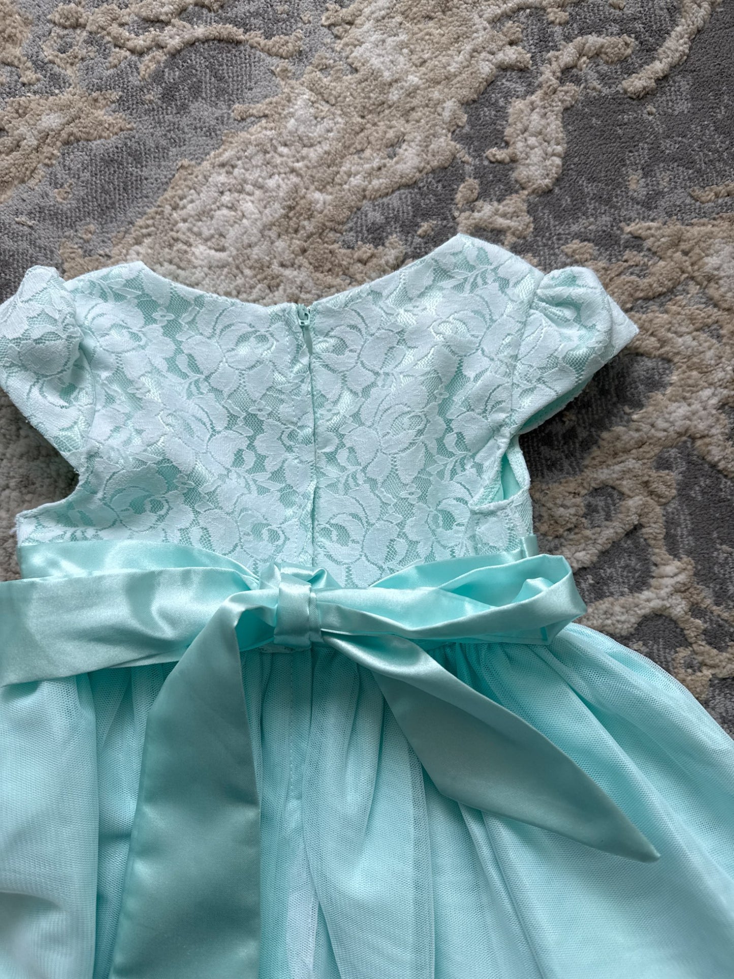 Princess faith size 4 mint/ blue tulle and lace dress, Kids 4/4T